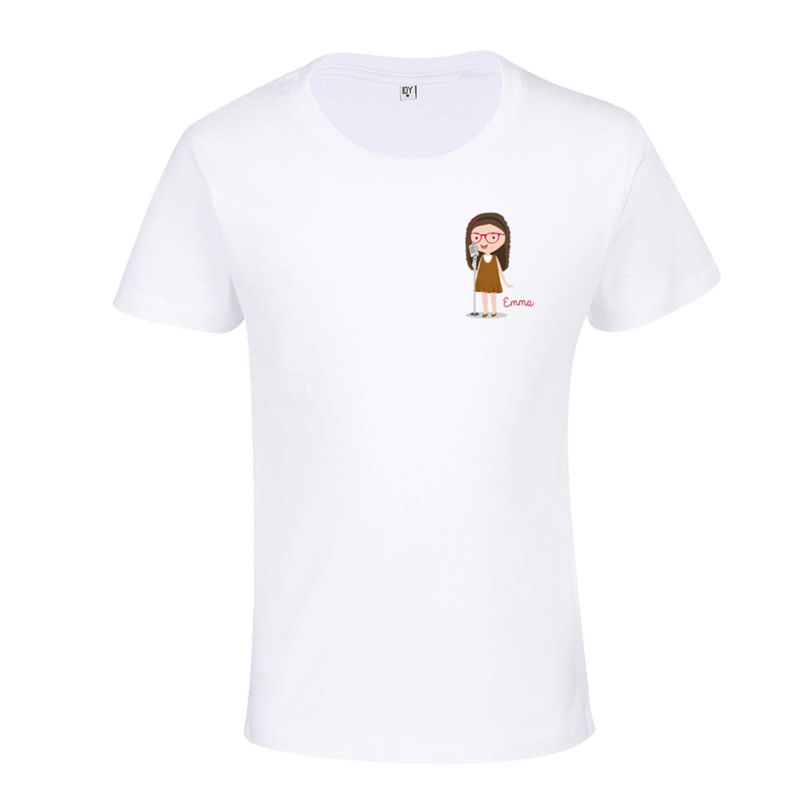 T-shirt Enfant BLANC Croquis Emma griffe coeur poitrine